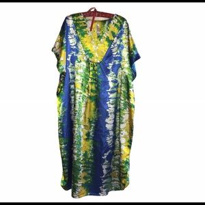 VINTAGE-WHITE STAG TIE-DYE KIMONO pullover